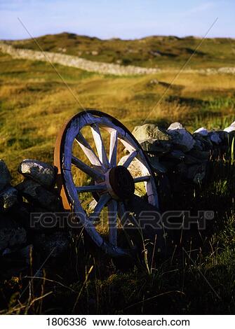 Stock Photograph - Traditional farmstead and Stone wall. Fotosearch