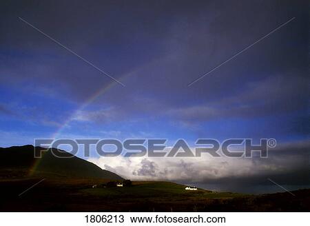 Tully Mountain and rainbow, Connemara, County Galway, Ireland View Large Photo Image Stock Image - Tully Mountain and rainbow, Connemara, County Galway, Ireland. Fotosearch