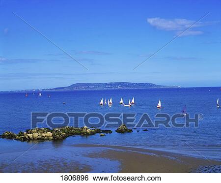 Stock Photograph - View of Dublin Bay from Monkstown towards Howth Head, County Dublin, Ireland. Fotosearch