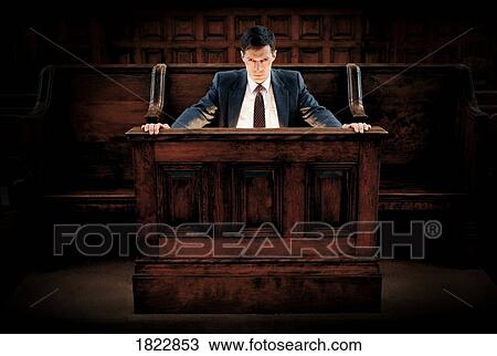 Stock Image - A man in a court room. Fotosearch