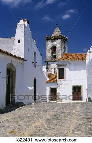 Stock Image - A street in Monsaraz, Portugal. Fotosearch