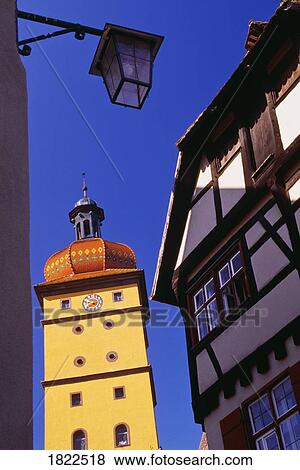 Stock Photo - Bavarian architecture, Dinkelsbuhl, Germany. Fotosearch