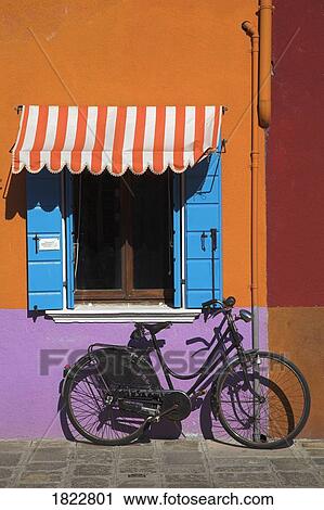 Stock Image - Bicycle, Burano, Italy . Fotosearch