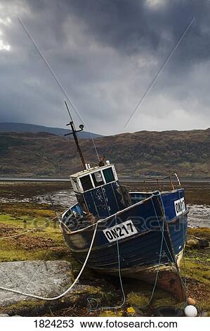Boat ashore, Loch Sunart, Scotland View Large Photo Image Stock Image - Boat ashore, Loch Sunart, Scotland. Fotosearch