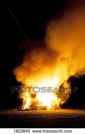 Bonfire at night View Large Photo Image Stock Image - Bonfire at night. Fotosearch