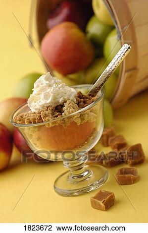 Bowl of apple crisp View Large Photo Image Stock Image - Bowl of apple crisp. Fotosearch