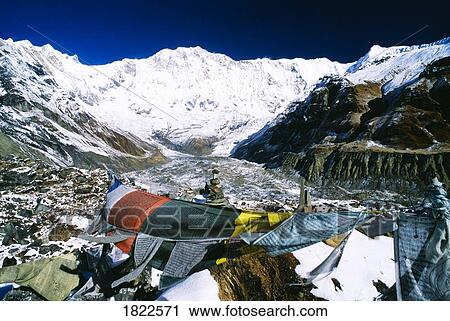 Buddhist prayer flags at Annapurna Sanctuary, Nepal View Large Photo Image Stock Image - Buddhist prayer flags at Annapurna Sanctuary, Nepal. Fotosearch