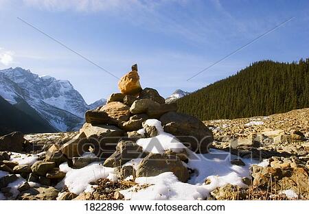Cairn trail marker in Jasper, Alberta View Large Photo Image Stock Photograph - Cairn trail marker in Jasper, Alberta. Fotosearch