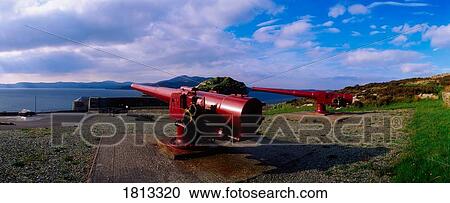 Stock Image - Cannons, Dunree Fort, Dunree Head, Lough Swilly, Co Donegal, Ireland. Fotosearch