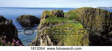Carrick-a rede rope bridge, Co Antrim, Ireland View Large Photo Image Picture - Carrick-a rede rope bridge, Co Antrim, Ireland. Fotosearch