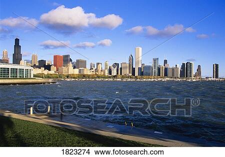 Chicago skyline, Illinois, USA View Large Photo Image Picture - Chicago skyline, Illinois, USA. Fotosearch