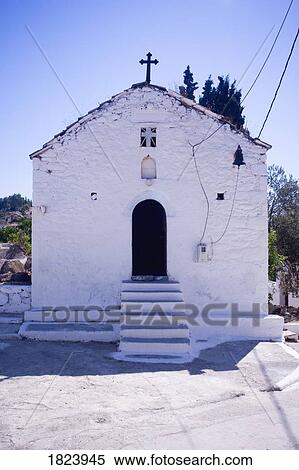 Stock Photography - Church in Paros Island, Greece. Fotosearch