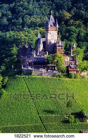 Cochem Castle, Cochem, Mosel River Valley, Germany View Large Photo Image Stock Image - Cochem Castle, Cochem, Mosel River Valley, Germany. Fotosearch