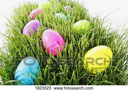 Colored eggs in a patch of grass View Large Photo Image Stock Image - Colored eggs in a patch of grass. Fotosearch