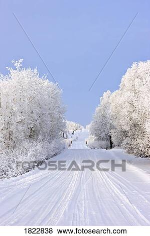 Stock Photo - Country road in the winter . Fotosearch