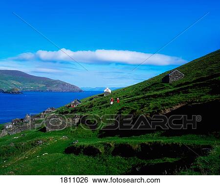 Deserted village, Blasket Islands, Dingle Peninsula, Co Kerry, Ireland View Large Photo Image Stock Photograph - Deserted village, Blasket Islands, Dingle Peninsula, Co Kerry, Ireland. Fotosearch