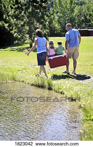 Family walking along water View Large Photo Image Stock Image - Family walking along water. Fotosearch