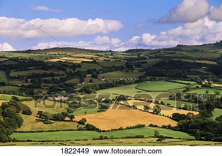 Stock Photo - Fields near Conwy, Wales. Fotosearch
