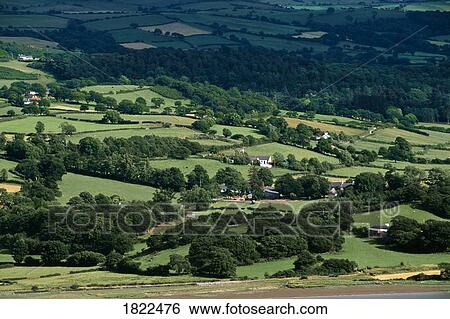 Stock Photograph - Fields near Conwy, Wales. Fotosearch