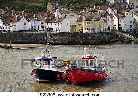 Fishing Boats, Staithes, North Yorkshire, England View Large Photo Image Stock Photography - Fishing Boats, Staithes, North Yorkshire, England. Fotosearch