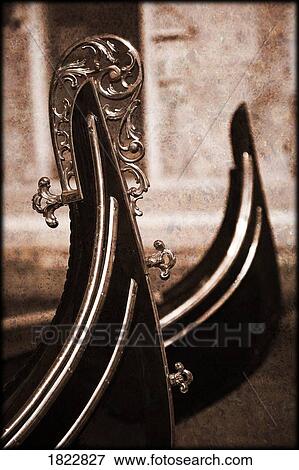 Gondola prow, Venice View Large Photo Image Stock Photo - Gondola prow, Venice . Fotosearch