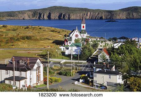 Stock Image - Historic fishing village of Trinity, Newfoundland, Canada. Fotosearch