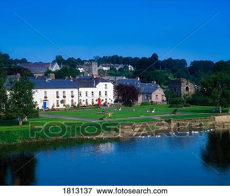 Stock Photo - Inistioge village and the River Nore, County Kilkenny, Ireland. Fotosearch