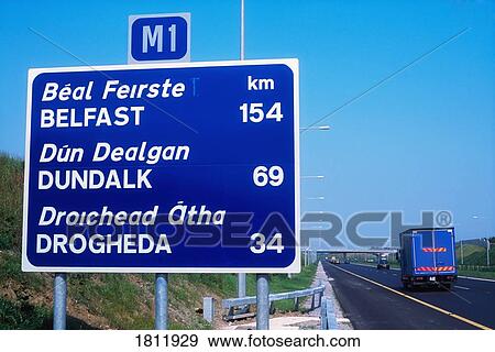 Stock Photo - M1 motorway, Co Dublin, Ireland. Fotosearch
