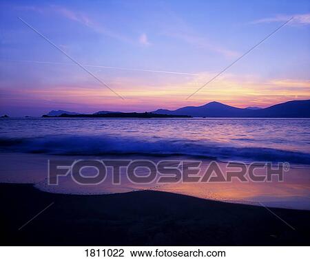 Mainland at dawn, from the Blasket Islands, Dingle Peninsula, Co Kerry, Ireland View Large Photo Image Stock Image - Mainland at dawn, from the Blasket Islands, Dingle Peninsula, Co Kerry, Ireland. Fotosearch
