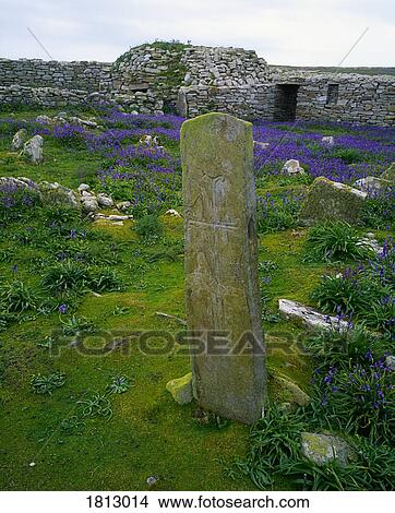 Picture - Monastic ruins, Inishmurray Island, Co Sligo, Ireland. Fotosearch