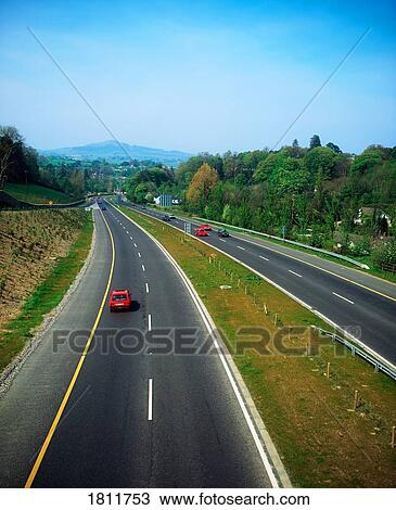 Stock Image - Motorway, Bray bypass, Co Wicklow, Ireland. Fotosearch