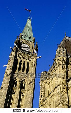 Peace Tower, The Centre Block, Parliament Hill, Ottawa, Ontario, Canada View Large Photo Image Stock Photograph - Peace Tower, The Centre Block, Parliament Hill, Ottawa, Ontario, Canada. Fotosearch