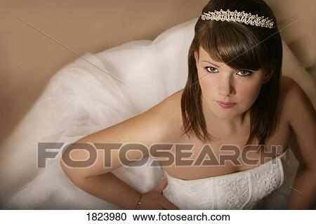 Stock Image - Portrait of a bride . Fotosearch