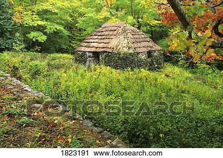 Replica of Scottish settler's cabin, Lone Shieling, Cape Breton, Nova Scotia, Canada View Large Photo Image Stock Image - Replica of Scottish settler's cabin, Lone Shieling, Cape Breton, Nova Scotia, Canada. Fotosearch