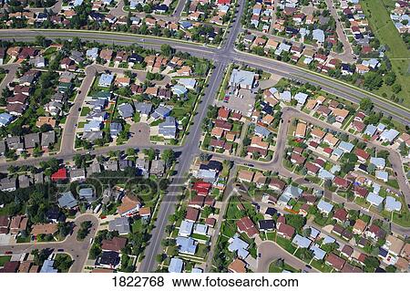 Stock Photo - Residential area in Edmonton, Alberta, Canada. Fotosearch