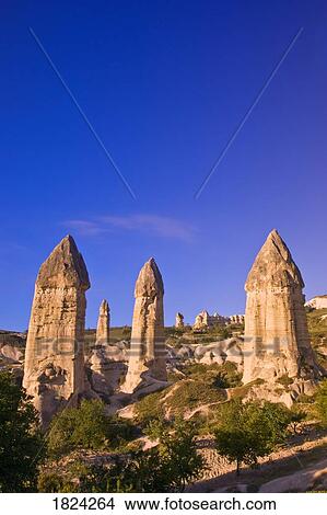 Picture - Rock formations, Love Valley, Cappadocia, Anatolia, Turkey . Fotosearch