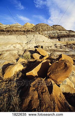 Rocks in Badlands, Red Deer River valley near Drumheller, Alberta, Canada View Large Photo Image Stock Photography - Rocks in Badlands, Red Deer River valley near Drumheller, Alberta, Canada. Fotosearch