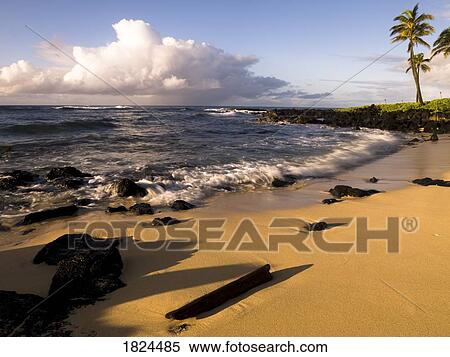 Rocky beach, Poipu, Kauai, Hawaii View Large Photo Image Stock Photography - Rocky beach, Poipu, Kauai, Hawaii. Fotosearch