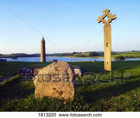 Round Tower, Celtic Cross, Devenish Island, Fermanagh, Co Fermanagh, Ireland View Large Photo Image Stock Image - Round Tower, Celtic Cross, Devenish Island, Fermanagh, Co Fermanagh, Ireland. Fotosearch