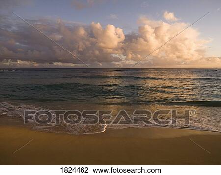 Stock Image - Sandy beach, Poipu, Kauai, Hawaii. Fotosearch
