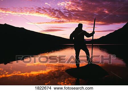 Silhouette of man, Medicine Lake, Jasper National Park, Alberta, Canada View Large Photo Image Picture - Silhouette of man, Medicine Lake, Jasper National Park, Alberta, Canada. Fotosearch