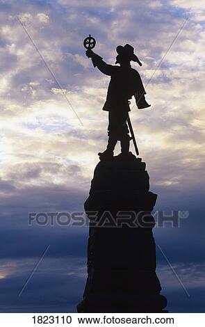 Silhouette of statue of Samuel de Champlain, Ottawa, Ontario, Canada View Large Photo Image Stock Image - Silhouette of statue of Samuel de Champlain, Ottawa, Ontario, Canada. Fotosearch