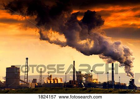 Smoking chimney showing pollution View Large Photo Image Stock Photo - Smoking chimney showing pollution . Fotosearch
