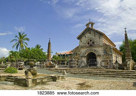 Stock Photography - Stone Church in Alto De Chavon, La Romana, Dominican Republic . Fotosearch