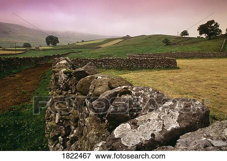 Stone fences and fields, Yorkshire Dales National Park, England View Large Photo Image Stock Photo - Stone fences and fields, Yorkshire Dales National Park, England. Fotosearch