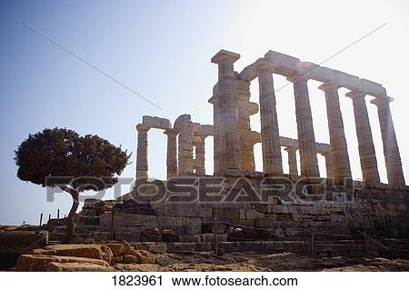 Temple ruins in Sounion, Greece View Large Photo Image Stock Image - Temple ruins in Sounion, Greece. Fotosearch