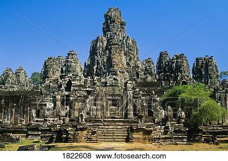 Stock Photo - The Bayon, Angkor Thom, Cambodia. Fotosearch