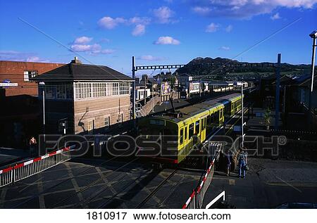 Stock Photo - The Dart railway, Bray, Co Wicklow, Ireland. Fotosearch