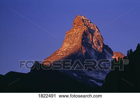 The Matterhorn at sunrise, Zermatt, Switzerland View Large Photo Image Stock Image - The Matterhorn at sunrise, Zermatt, Switzerland. Fotosearch