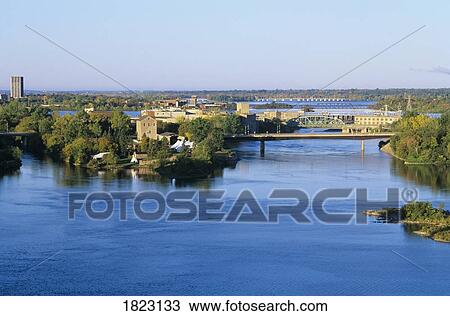 Stock Image - The Ottawa River and Victoria Island, Canada. Fotosearch